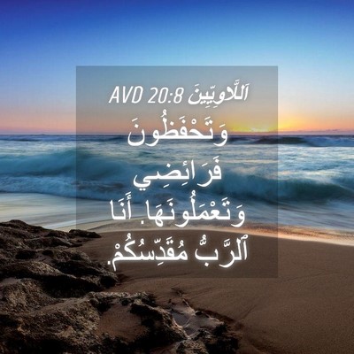 Picture 04 - اَللَّاوِيِّينَ 20:8 AVD - وَتَحْفَظُونَ فَرَائِضِي - Bible Verse Picture