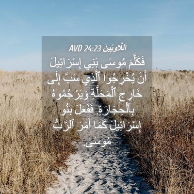Picture 04 - اَللَّاوِيِّينَ 24:23 AVD - فَكَلَّمَ مُوسَى بَنِي - Bible Verse Picture
