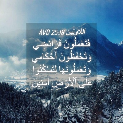 Picture 04 - اَللَّاوِيِّينَ 25:18 AVD - فَتَعْمَلُونَ فَرَائِضِي - Bible Verse Picture