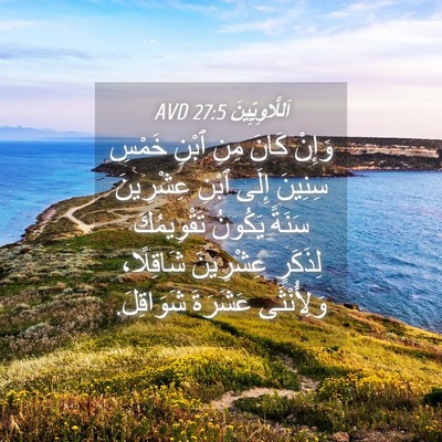 Picture 04 - اَللَّاوِيِّينَ 27:5 AVD - وَإِنْ كَانَ مِنِ ٱبْنِ - Bible Verse Picture