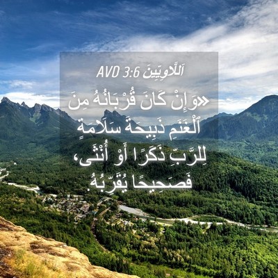Picture 04 - اَللَّاوِيِّينَ 3:6 AVD - «وَإِنْ كَانَ قُرْبَانُهُ - Bible Verse Picture