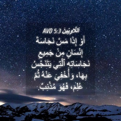 Picture 04 - اَللَّاوِيِّينَ 5:3 AVD - أَوْ إِذَا مَسَّ نَجَاسَةَ - Bible Verse Picture