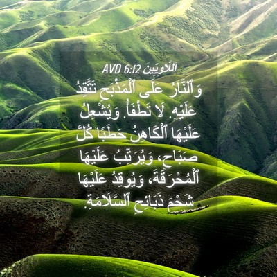 Picture 04 - اَللَّاوِيِّينَ 6:12 AVD - وَٱلنَّارُ عَلَى - Bible Verse Picture