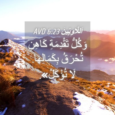 Picture 04 - اَللَّاوِيِّينَ 6:23 AVD - وَكُلُّ تَقْدِمَةِ - Bible Verse Picture