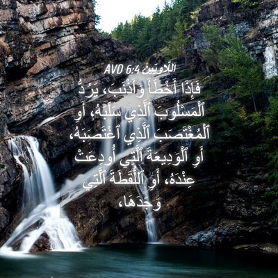 Picture 04 - اَللَّاوِيِّينَ 6:4 AVD - فَإِذَا أَخْطَأَ - Bible Verse Picture