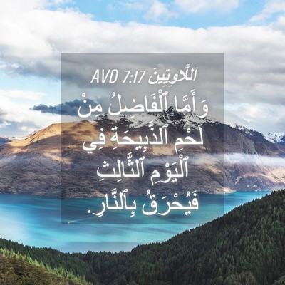 Picture 04 - اَللَّاوِيِّينَ 7:17 AVD - وَأَمَّا ٱلْفَاضِلُ مِنْ - Bible Verse Picture