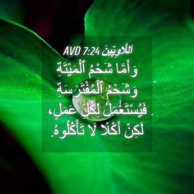 Picture 04 - اَللَّاوِيِّينَ 7:24 AVD - وَأَمَّا شَحْمُ - Bible Verse Picture