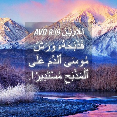 Picture 04 - اَللَّاوِيِّينَ 8:19 AVD - فَذَبَحَهُ، وَرَشَّ - Bible Verse Picture