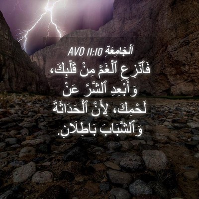 Picture 04 - اَلْجَامِعَةِ 11:10 AVD - فَٱنْزِعِ ٱلْغَمَّ مِنْ - Bible Verse Picture