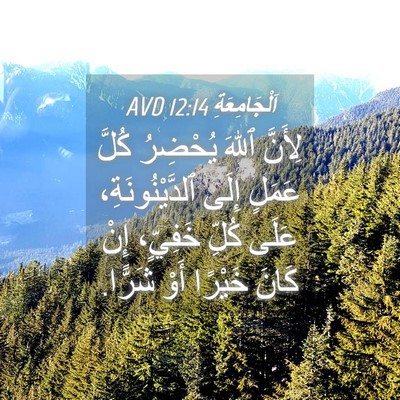 Picture 04 - اَلْجَامِعَةِ 12:14 AVD - لِأَنَّ ٱللهَ يُحْضِرُ - Bible Verse Picture