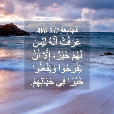 Picture 04 - اَلْجَامِعَةِ 3:12 AVD - عَرَفْتُ أَنَّهُ لَيْسَ - Bible Verse Picture