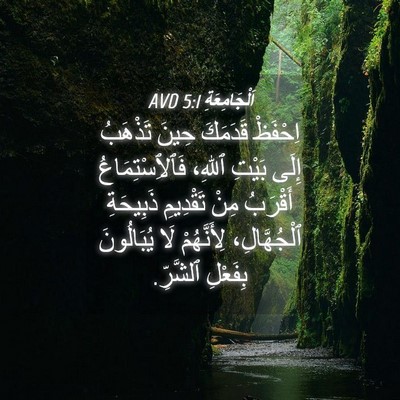 Picture 04 - اَلْجَامِعَةِ 5:1 AVD - اِحْفَظْ قَدَمَكَ حِينَ - Bible Verse Picture