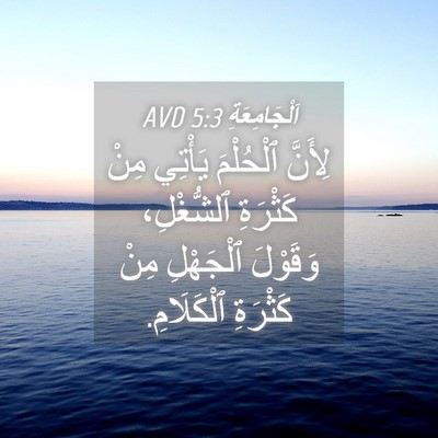 Picture 04 - اَلْجَامِعَةِ 5:3 AVD - لِأَنَّ ٱلْحُلْمَ يَأْتِي - Bible Verse Picture