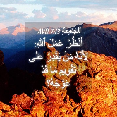 Picture 04 - اَلْجَامِعَةِ 7:13 AVD - اُنْظُرْ عَمَلَ ٱللهِ: - Bible Verse Picture