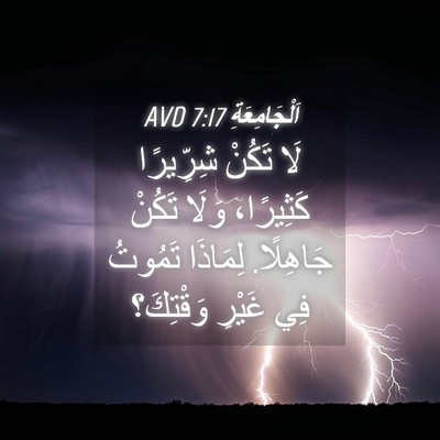 Picture 04 - اَلْجَامِعَةِ 7:17 AVD - لَا تَكُنْ شِرِّيرًا - Bible Verse Picture