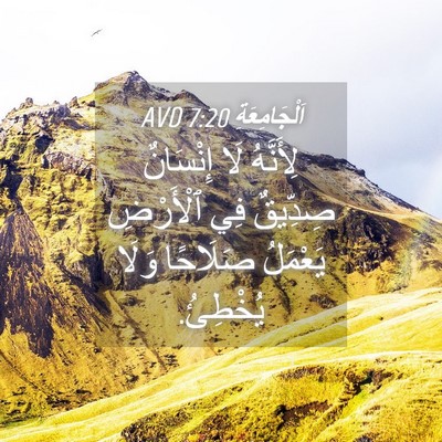 Picture 04 - اَلْجَامِعَةِ 7:20 AVD - لِأَنَّهُ لَا إِنْسَانٌ - Bible Verse Picture