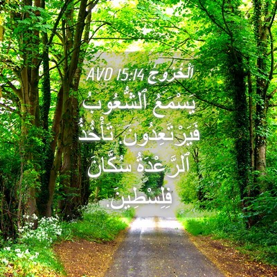 Picture 04 - اَلْخُرُوجُ 15:14 AVD - يَسْمَعُ ٱلشُّعُوبُ - Bible Verse Picture