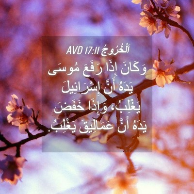 Picture 04 - اَلْخُرُوجُ 17:11 AVD - وَكَانَ إِذَا رَفَعَ - Bible Verse Picture
