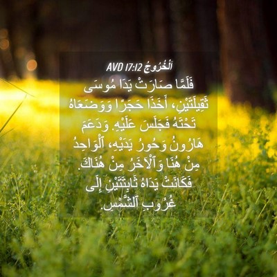 Picture 04 - اَلْخُرُوجُ 17:12 AVD - فَلَمَّا صَارَتْ يَدَا - Bible Verse Picture