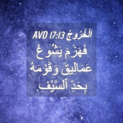 Picture 04 - اَلْخُرُوجُ 17:13 AVD - فَهَزَمَ يَشُوعُ - Bible Verse Picture