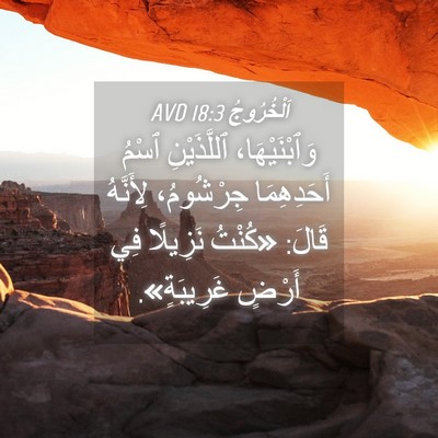 Picture 04 - اَلْخُرُوجُ 18:3 AVD - وَٱبْنَيْهَا، ٱللَّذَيْنِ - Bible Verse Picture