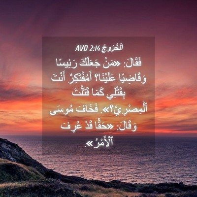 Picture 04 - اَلْخُرُوجُ 2:14 AVD - فَقَالَ: «مَنْ جَعَلَكَ - Bible Verse Picture