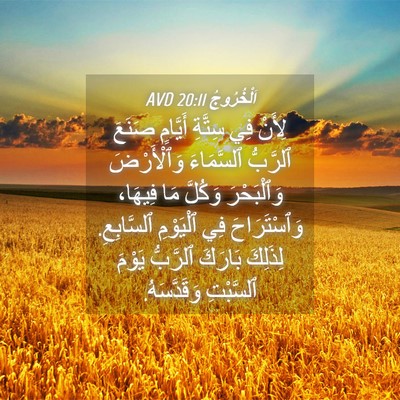Picture 04 - اَلْخُرُوجُ 20:11 AVD - لِأَنْ فِي سِتَّةِ - Bible Verse Picture