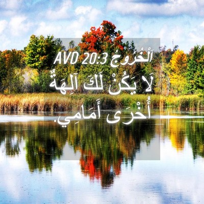 Picture 04 - اَلْخُرُوجُ 20:3 AVD - لَا يَكُنْ لَكَ آلِهَةٌ - Bible Verse Picture