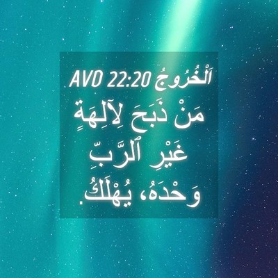 Picture 04 - اَلْخُرُوجُ 22:20 AVD - مَنْ ذَبَحَ لِآلِهَةٍ - Bible Verse Picture
