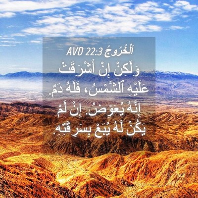 Picture 04 - اَلْخُرُوجُ 22:3 AVD - وَلَكِنْ إِنْ أَشْرَقَتْ - Bible Verse Picture
