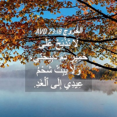 Picture 04 - اَلْخُرُوجُ 23:18 AVD - لَا تَذْبَحْ عَلَى خَمِيرٍ - Bible Verse Picture