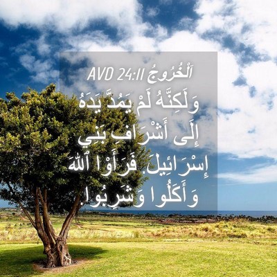 Picture 04 - اَلْخُرُوجُ 24:11 AVD - وَلَكِنَّهُ لَمْ يَمُدَّ - Bible Verse Picture