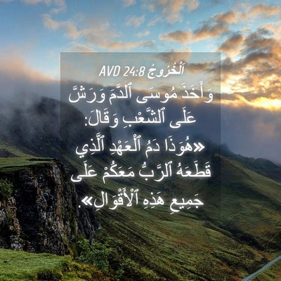 Picture 04 - اَلْخُرُوجُ 24:8 AVD - وَأَخَذَ مُوسَى ٱلدَّمَ - Bible Verse Picture