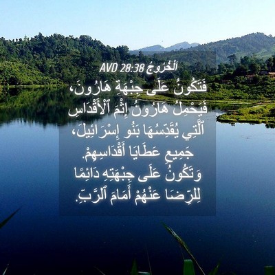 Picture 04 - اَلْخُرُوجُ 28:38 AVD - فَتَكُونُ عَلَى جِبْهَةِ - Bible Verse Picture