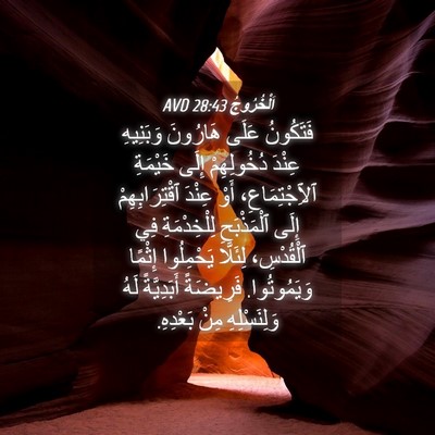 Picture 04 - اَلْخُرُوجُ 28:43 AVD - فَتَكُونُ عَلَى هَارُونَ - Bible Verse Picture