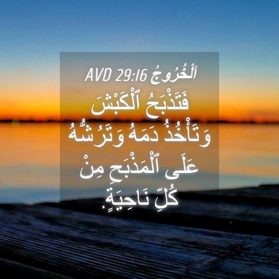 Picture 04 - اَلْخُرُوجُ 29:16 AVD - فَتَذْبَحُ ٱلْكَبْشَ - Bible Verse Picture