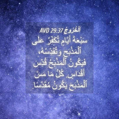 Picture 04 - اَلْخُرُوجُ 29:37 AVD - سَبْعَةَ أَيَّامٍ - Bible Verse Picture