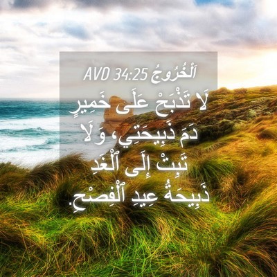 Picture 04 - اَلْخُرُوجُ 34:25 AVD - لَا تَذْبَحْ عَلَى خَمِيرٍ - Bible Verse Picture