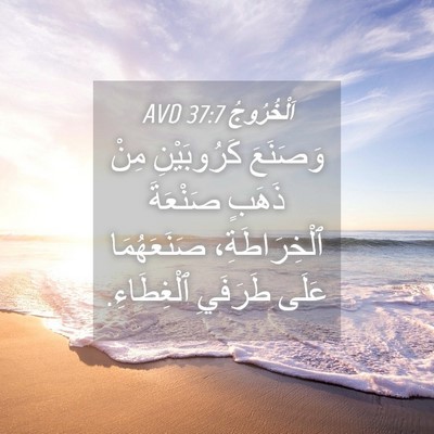 Picture 04 - اَلْخُرُوجُ 37:7 AVD - وَصَنَعَ كَرُوبَيْنِ مِنْ - Bible Verse Picture