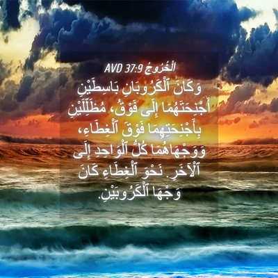 Picture 04 - اَلْخُرُوجُ 37:9 AVD - وَكَانَ ٱلْكَرُوبَانِ - Bible Verse Picture