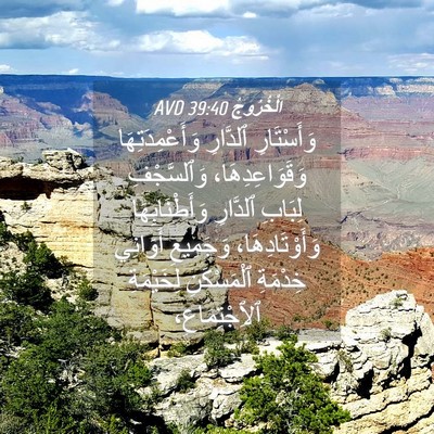 Picture 04 - اَلْخُرُوجُ 39:40 AVD - وَأَسْتَارِ ٱلدَّارِ - Bible Verse Picture