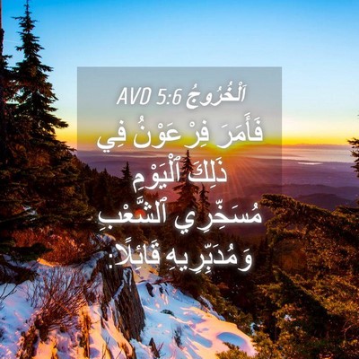 Picture 04 - اَلْخُرُوجُ 5:6 AVD - فَأَمَرَ فِرْعَوْنُ فِي - Bible Verse Picture