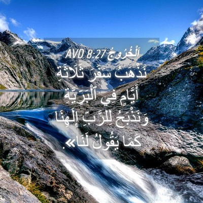 Picture 04 - اَلْخُرُوجُ 8:27 AVD - نَذْهَبُ سَفَرَ ثَلَاثَةِ - Bible Verse Picture