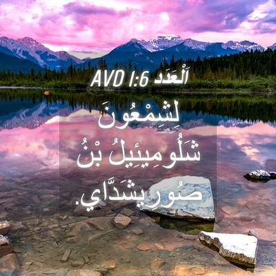 Picture 04 - اَلْعَدَد 1:6 AVD - لِشِمْعُونَ شَلُومِيئِيلُ - Bible Verse Picture