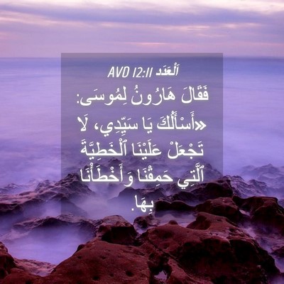 Picture 04 - اَلْعَدَد 12:11 AVD - فَقَالَ هَارُونُ لِمُوسَى: - Bible Verse Picture