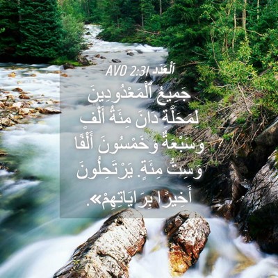 Picture 04 - اَلْعَدَد 2:31 AVD - جَمِيعُ ٱلْمَعْدُودِينَ - Bible Verse Picture