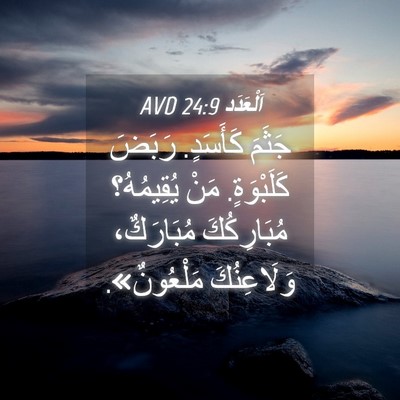 Picture 04 - اَلْعَدَد 24:9 AVD - جَثَمَ كَأَسَدٍ. رَبَضَ - Bible Verse Picture