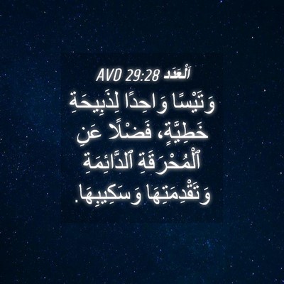 Picture 04 - اَلْعَدَد 29:28 AVD - وَتَيْسًا وَاحِدًا - Bible Verse Picture