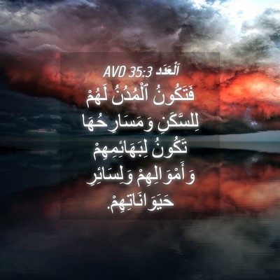 Picture 04 - اَلْعَدَد 35:3 AVD - فَتَكُونُ ٱلْمُدُنُ - Bible Verse Picture
