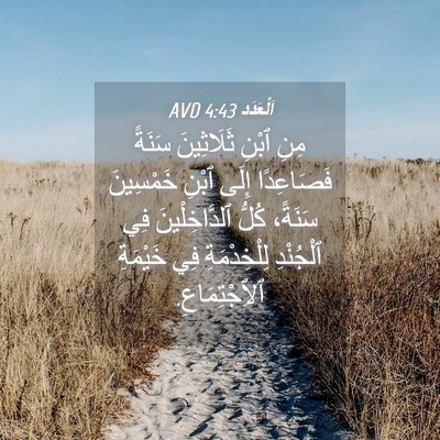 Picture 04 - اَلْعَدَد 4:43 AVD - مِنِ ٱبْنِ ثَلَاثِينَ - Bible Verse Picture